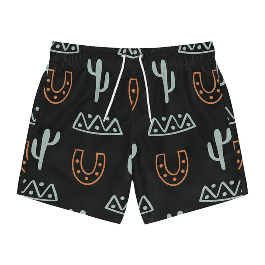 WILD WEST Black Swim Shorts