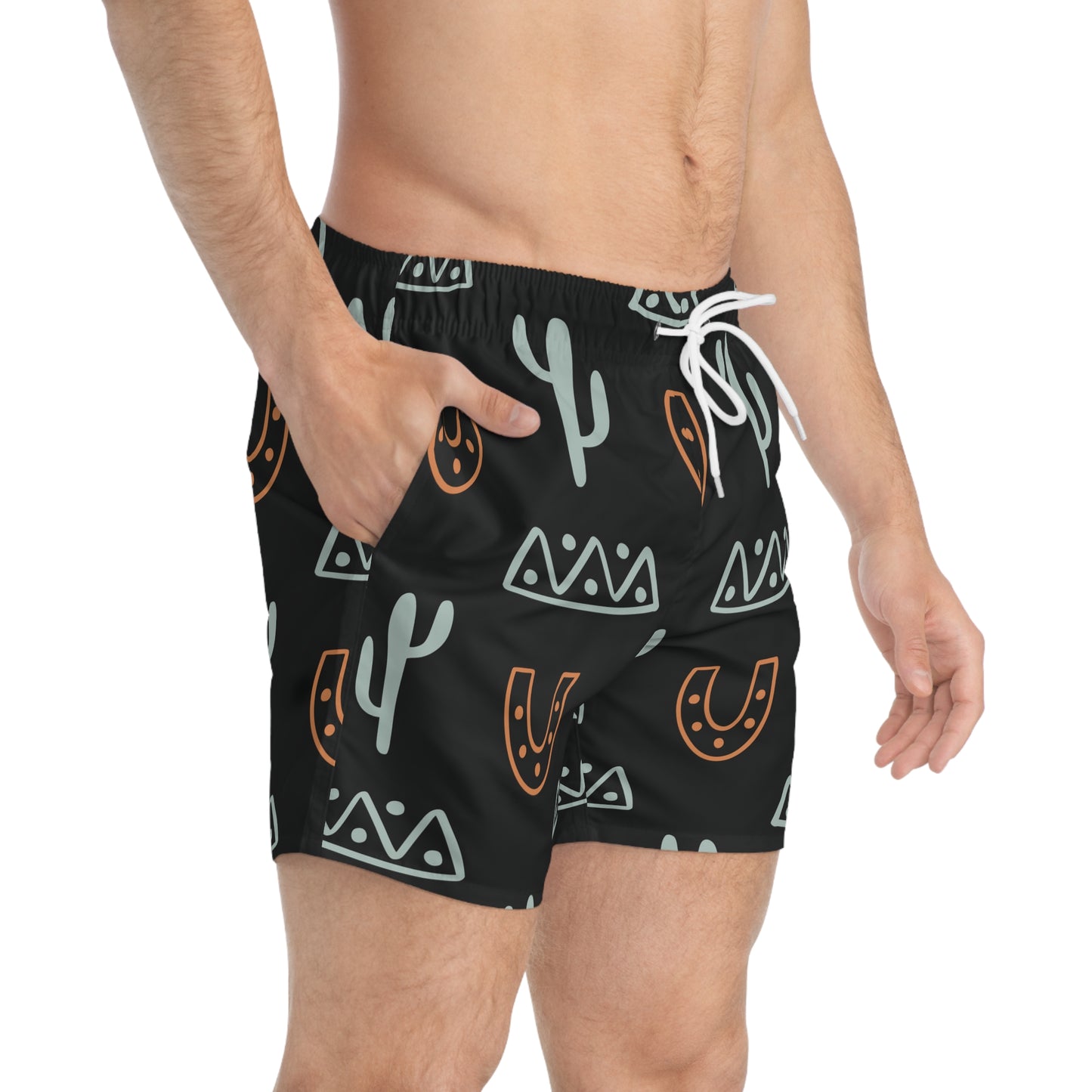 WILD WEST Black Swim Shorts