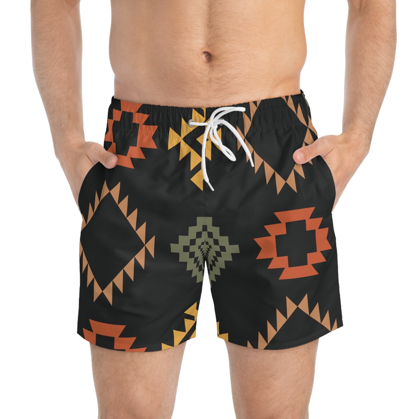 MULTI Color Black Swim Shorts