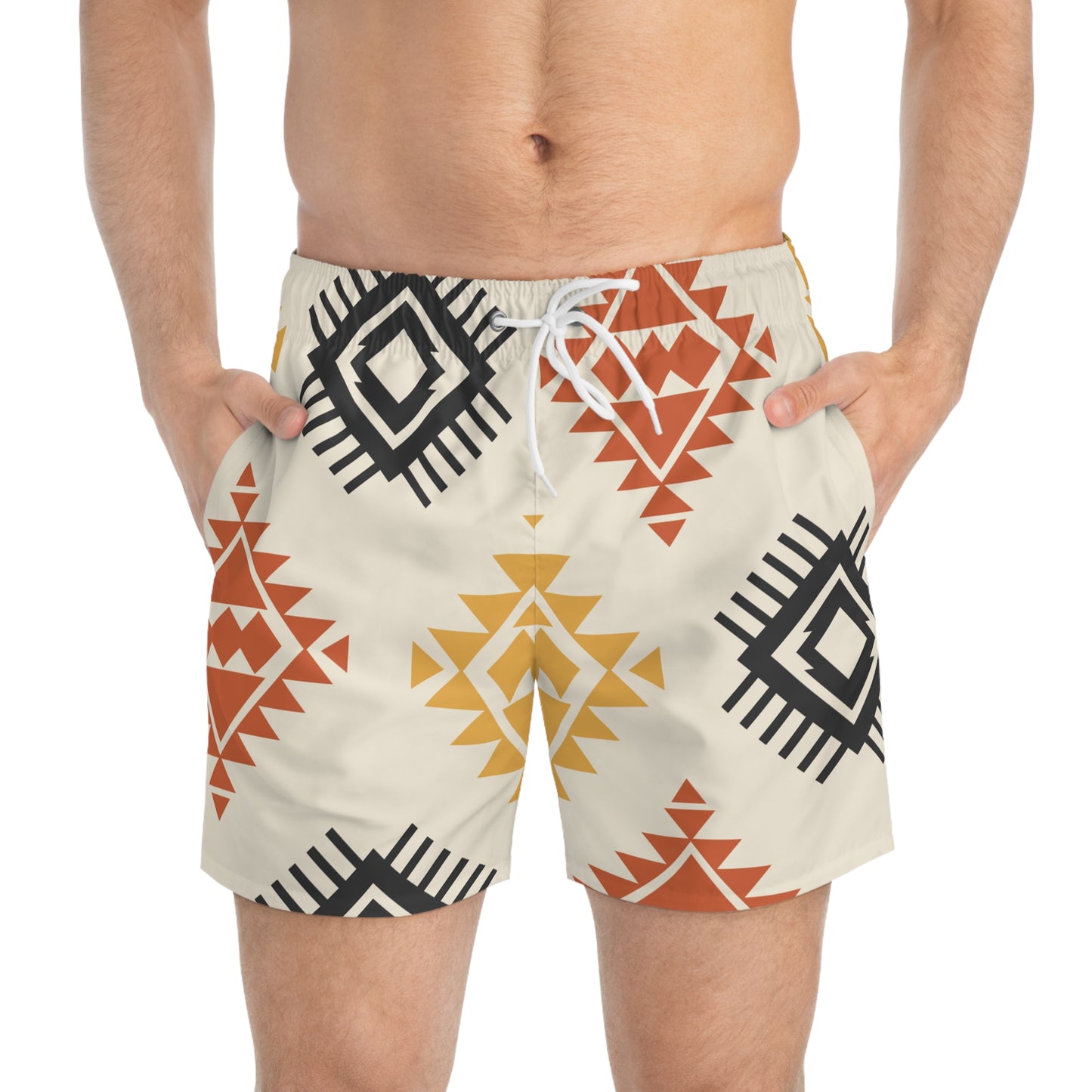 INDIE Off White Swim Shorts