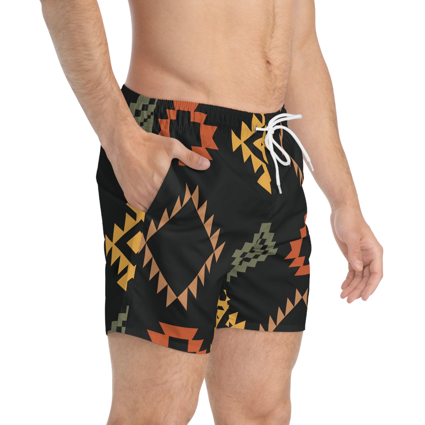 MULTI Color Black Swim Shorts