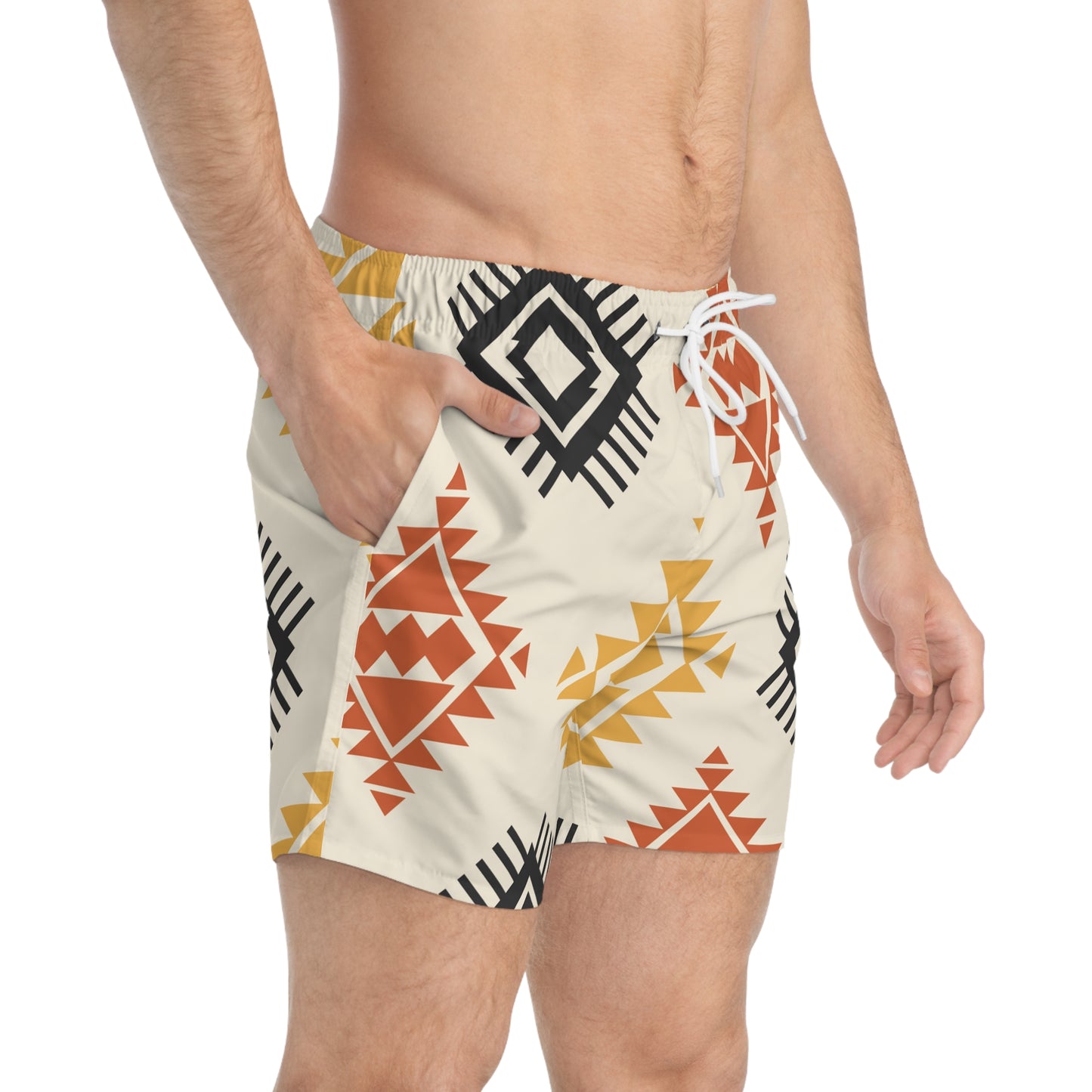 INDIE Off White Swim Shorts