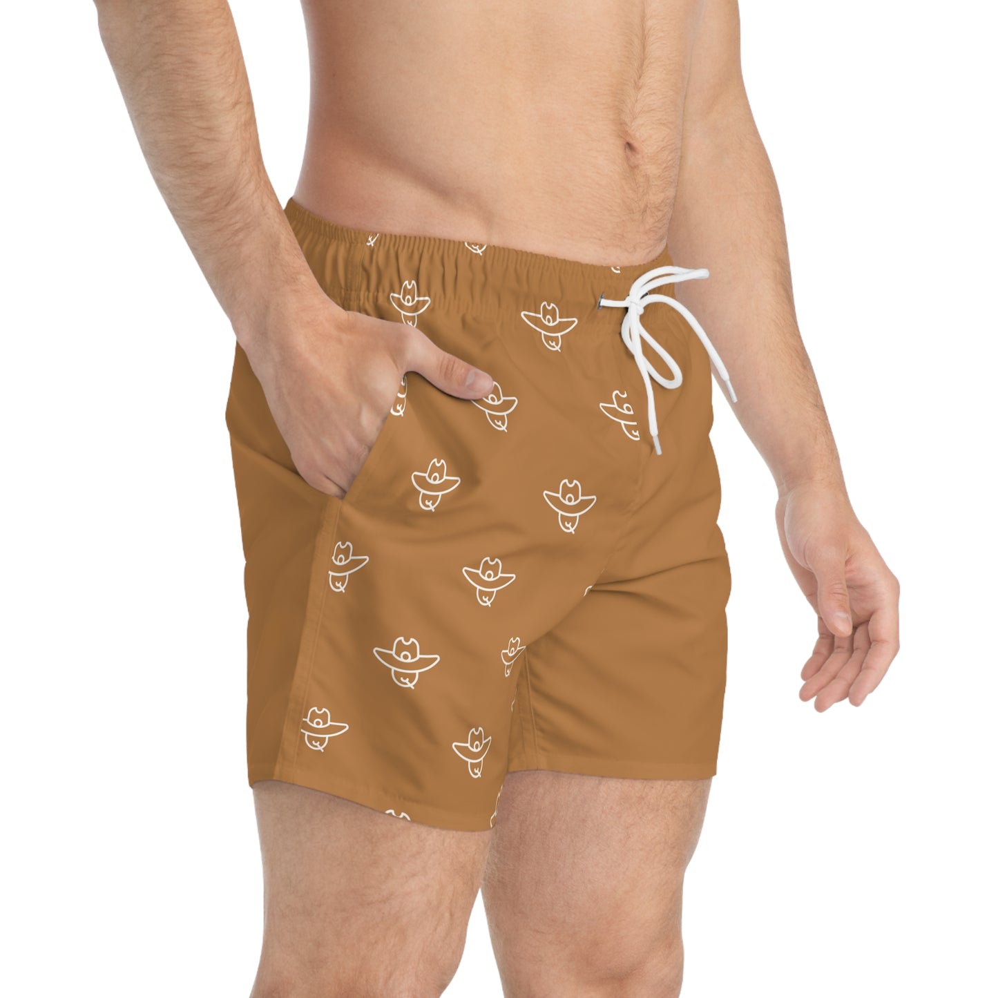 TAN Cowboy Swim Shorts