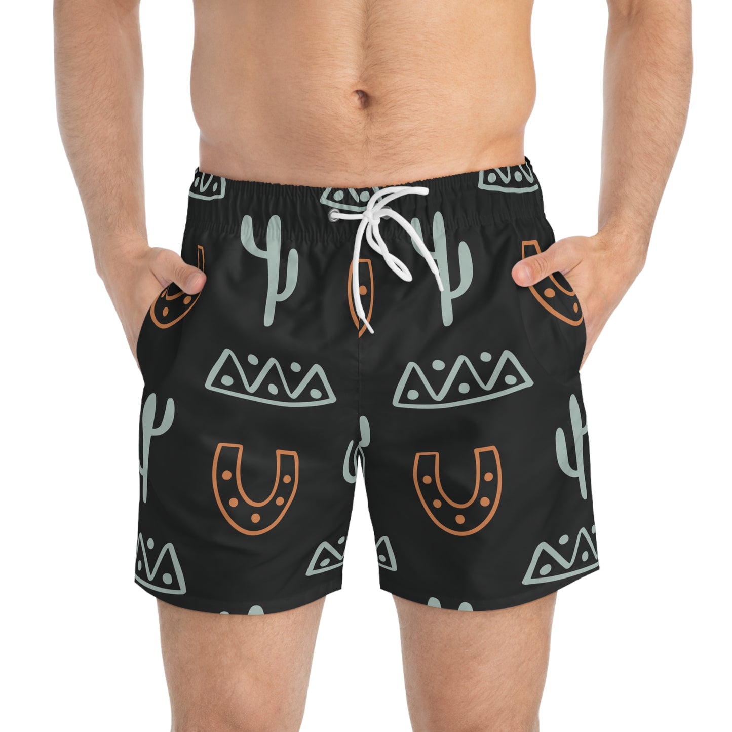 WILD WEST Black Swim Shorts