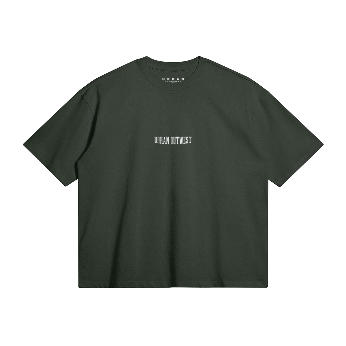 Modern Day Cowboy Embroidered Oversized Boxy Tee 'Dark green"