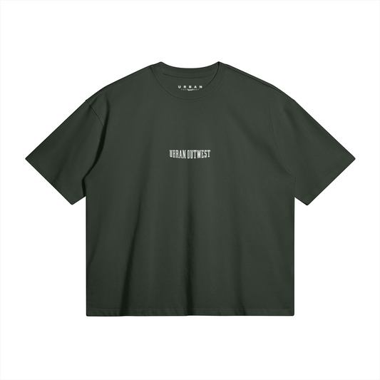 Modern Day Cowboy Embroidered Oversized Boxy Tee 'Dark green"