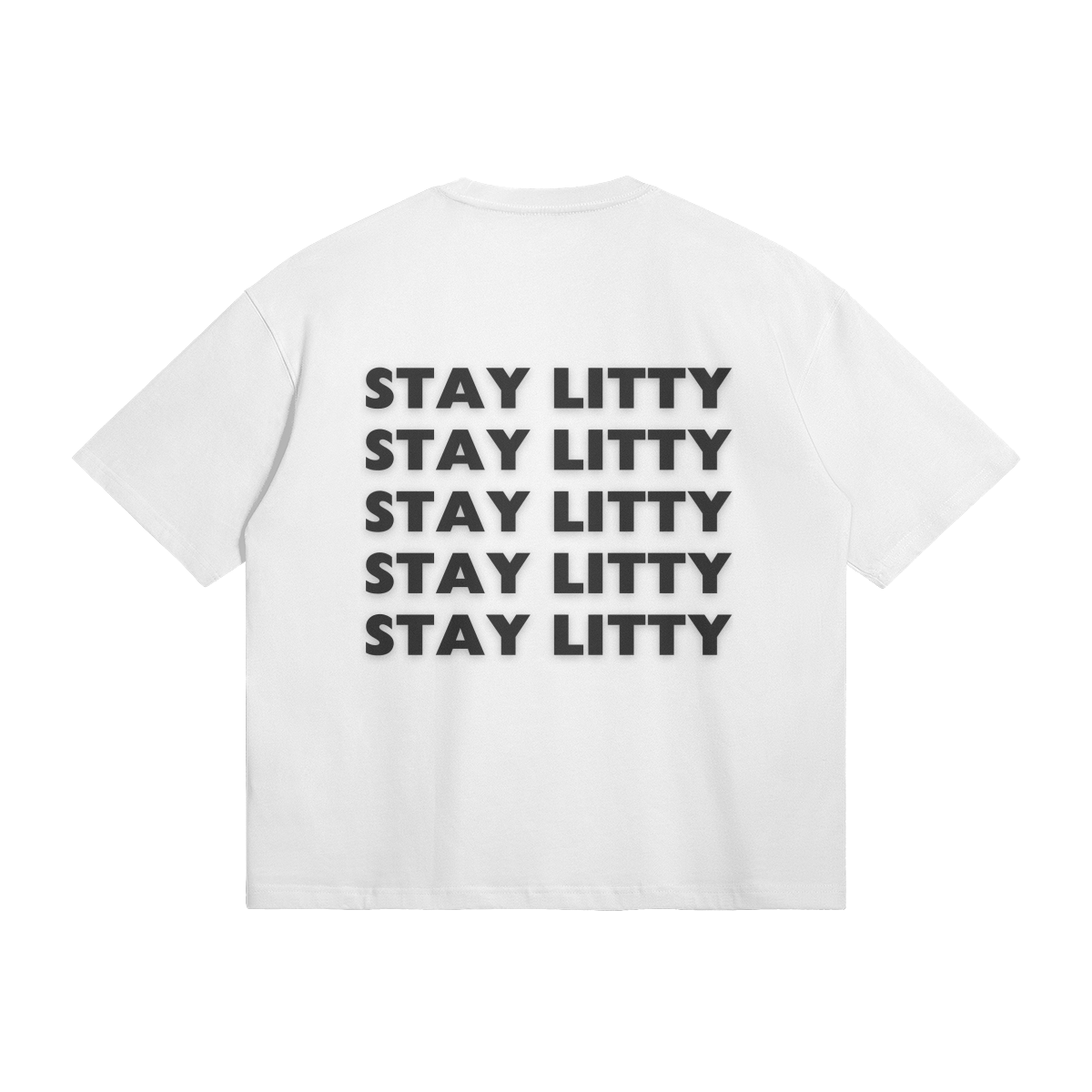 Stay Litty Oversized Boxy Tee 'White"